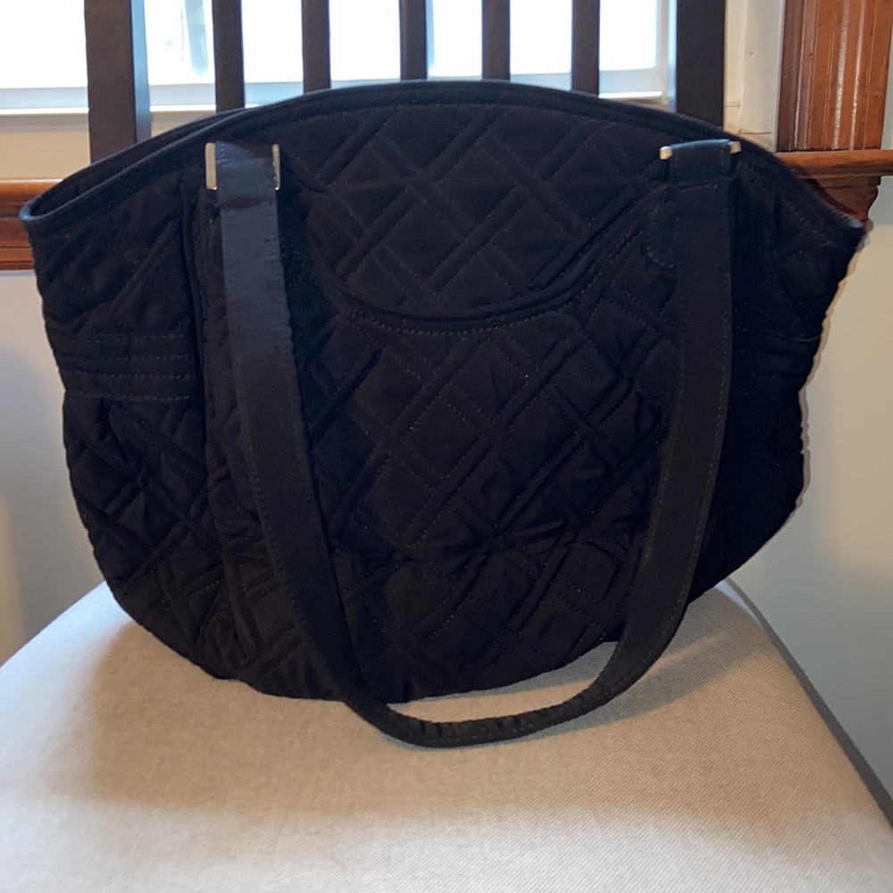 Vera Bradley Black Microfiber Handbag - Picture 2 of 4